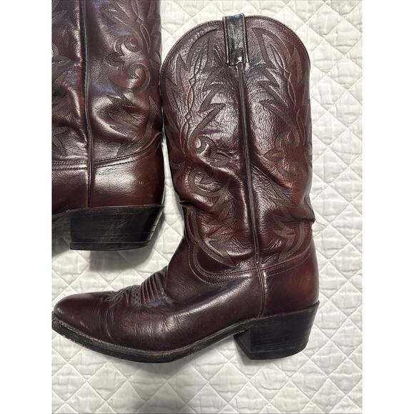 Dan Post Genuine Dark Brown Leather Men’s Western Cowboy Boots size Ew 8.5 - Picture 2 of 15